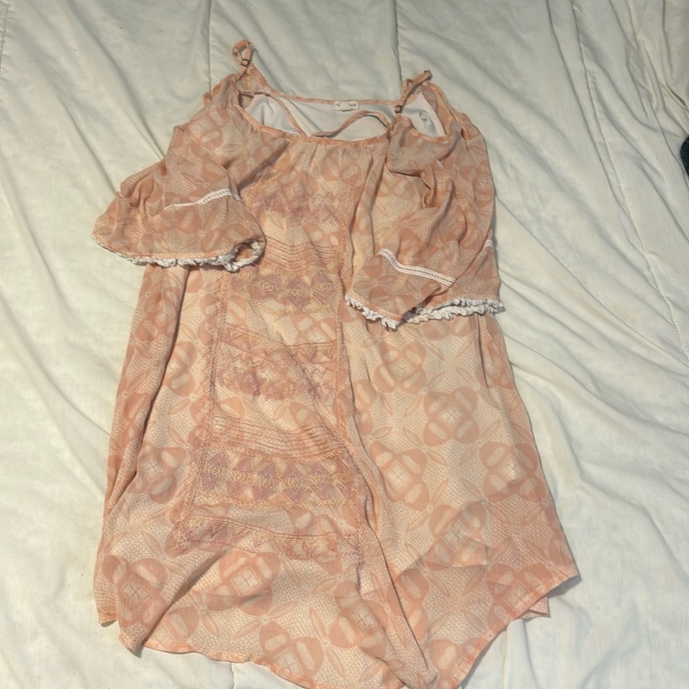 Spaghetti strap summer dress coral -small